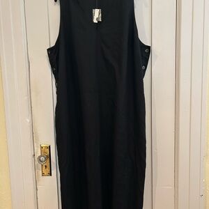Madewell Elegant Black Sleeveless Linen Dress